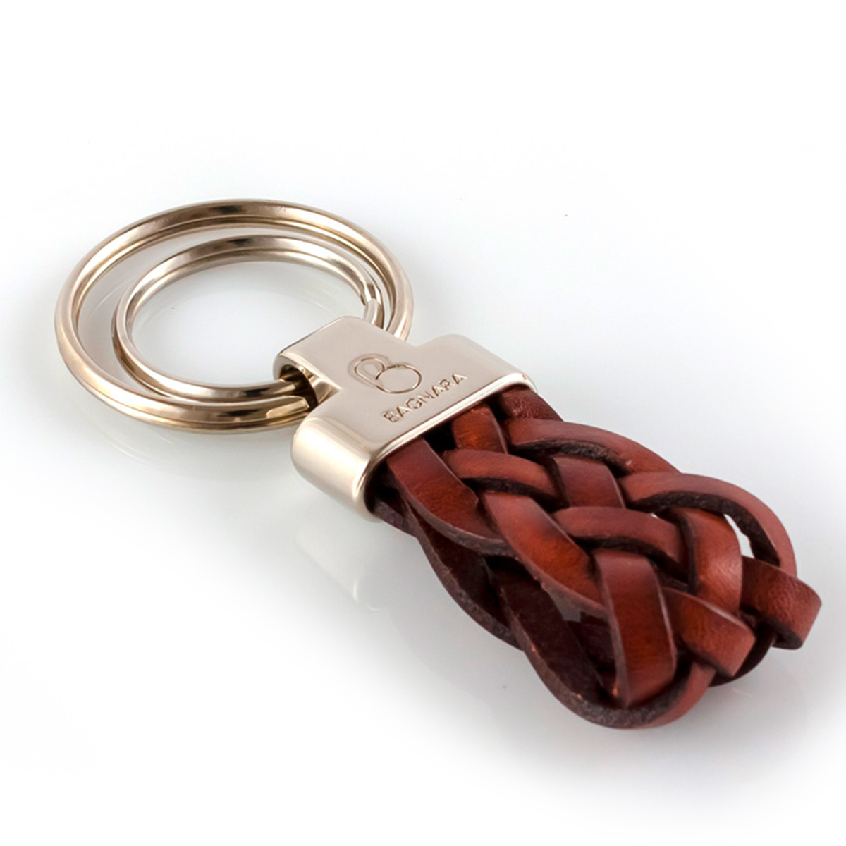 Woven leather keychain cheap