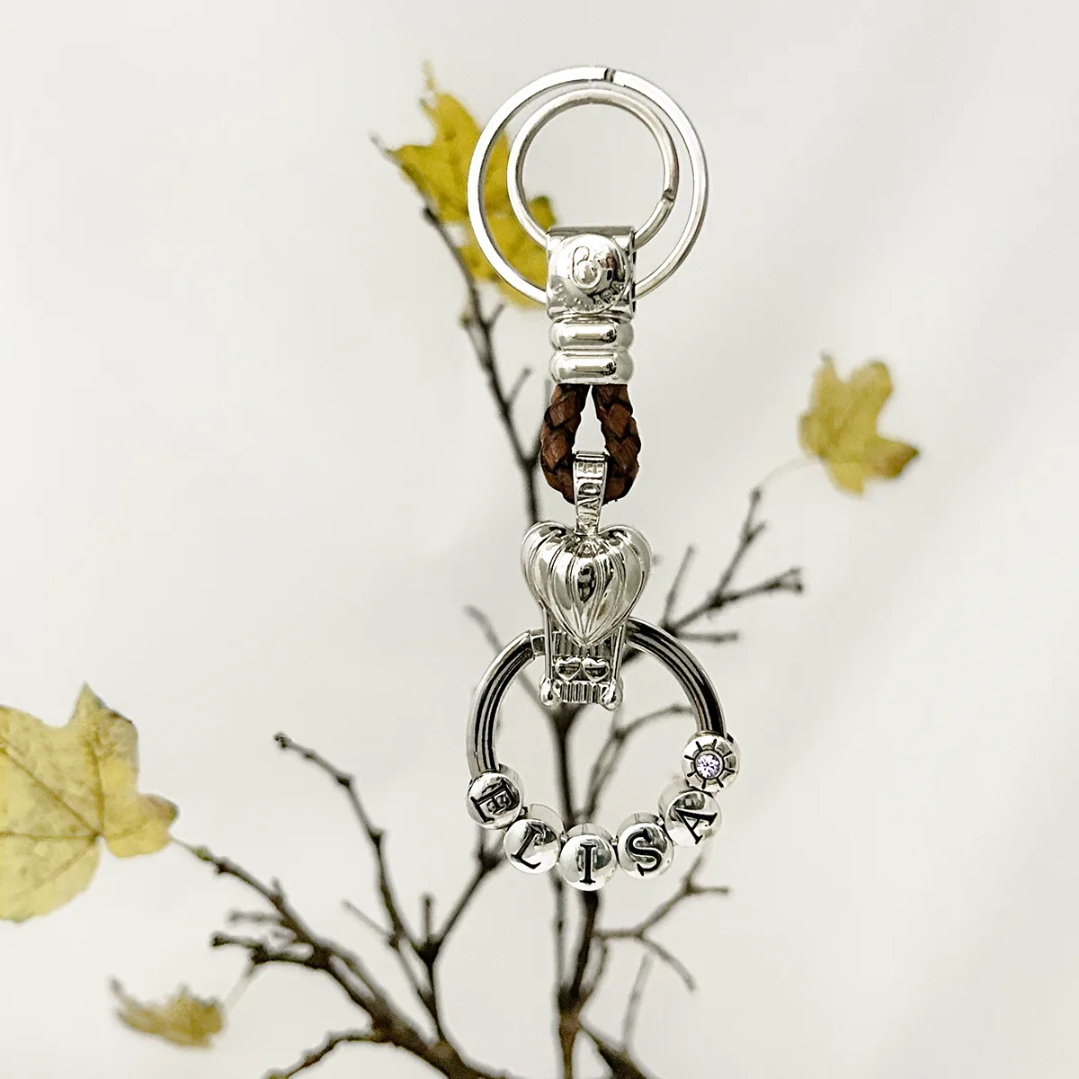 Portachiavi 3D Personalizzabile in Pelle Mongolfiera