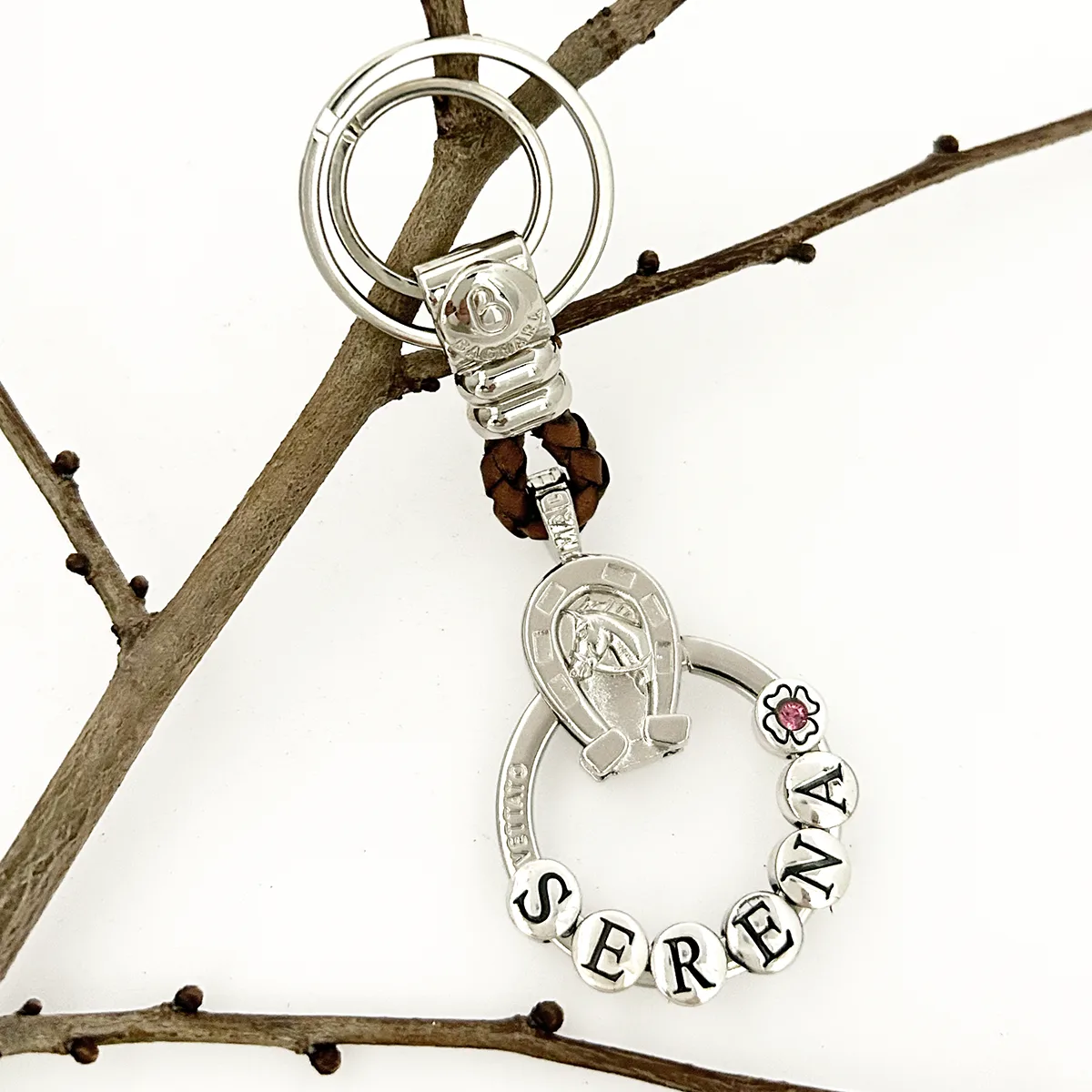 Portachiavi 3D Personalizzabile in pelle Ferro di cavallo