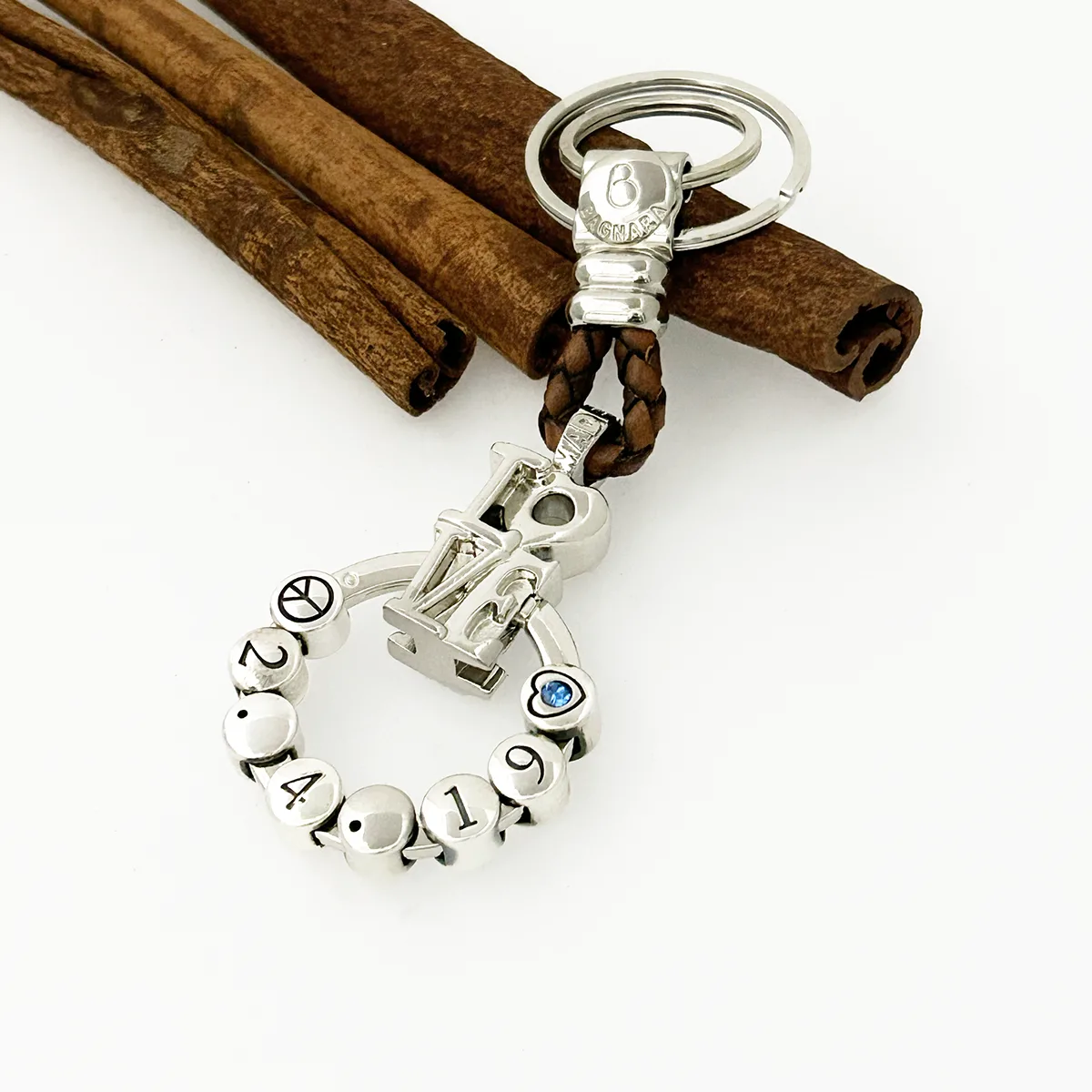 Portachiavi 3D Personalizzabile in Pelle Love