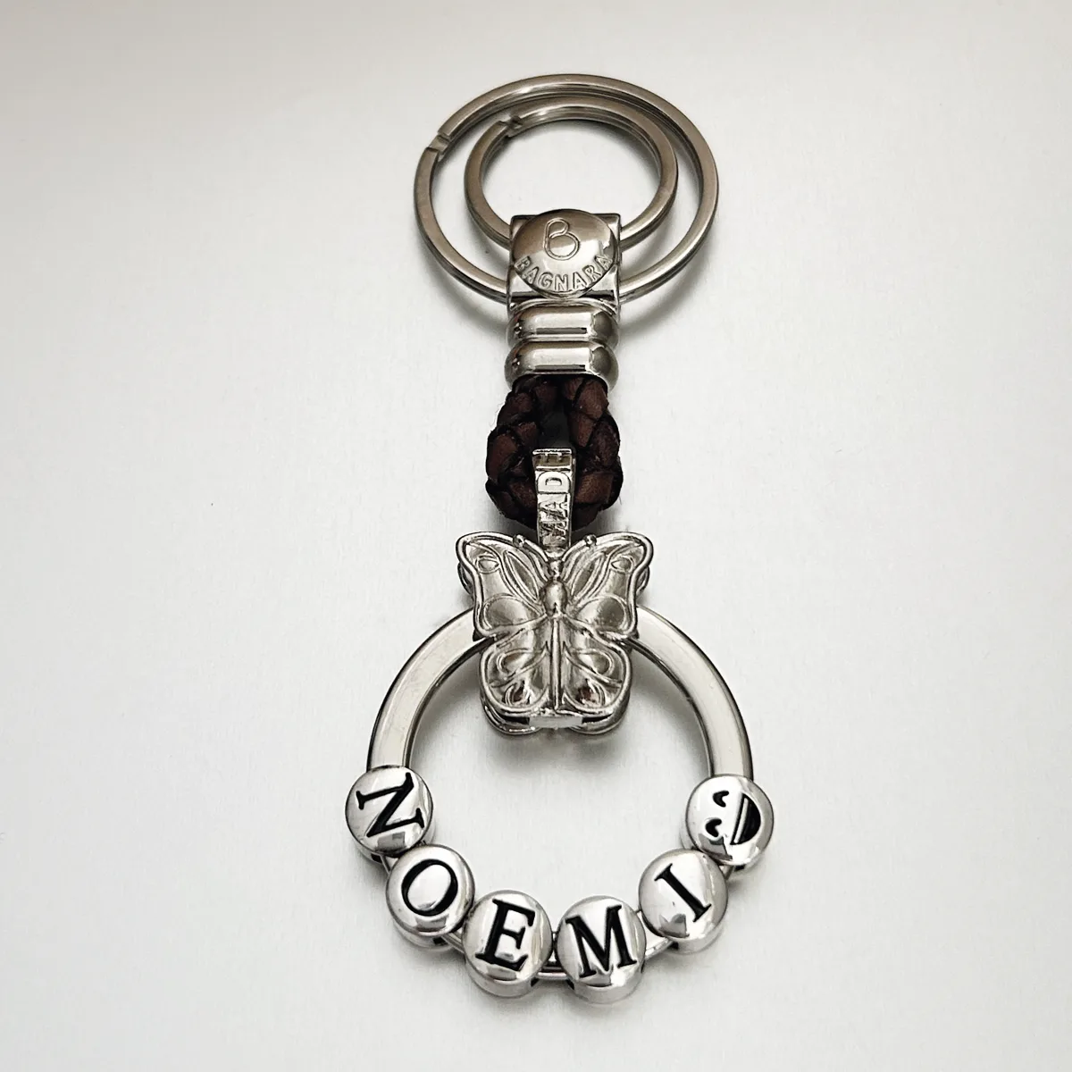 portachiavi 3D personalizzabile in pelle farfalla