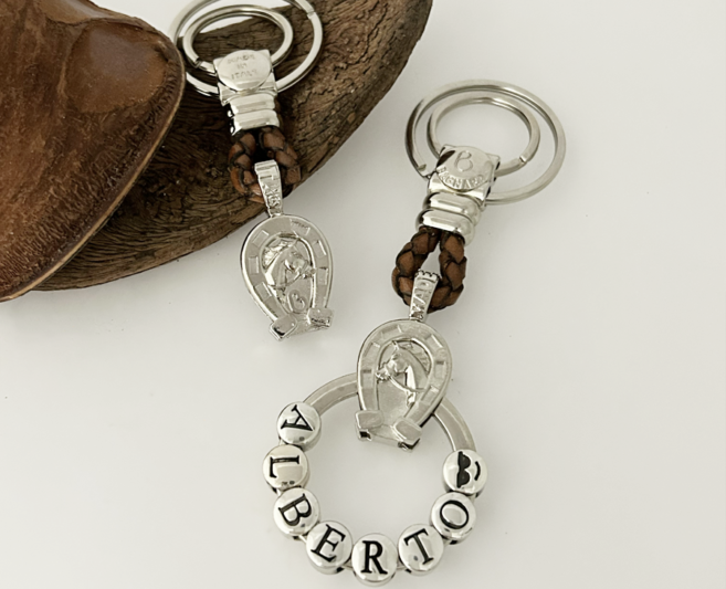 Portachiavi 3D Personalizzabile in pelle Ferro di cavallo