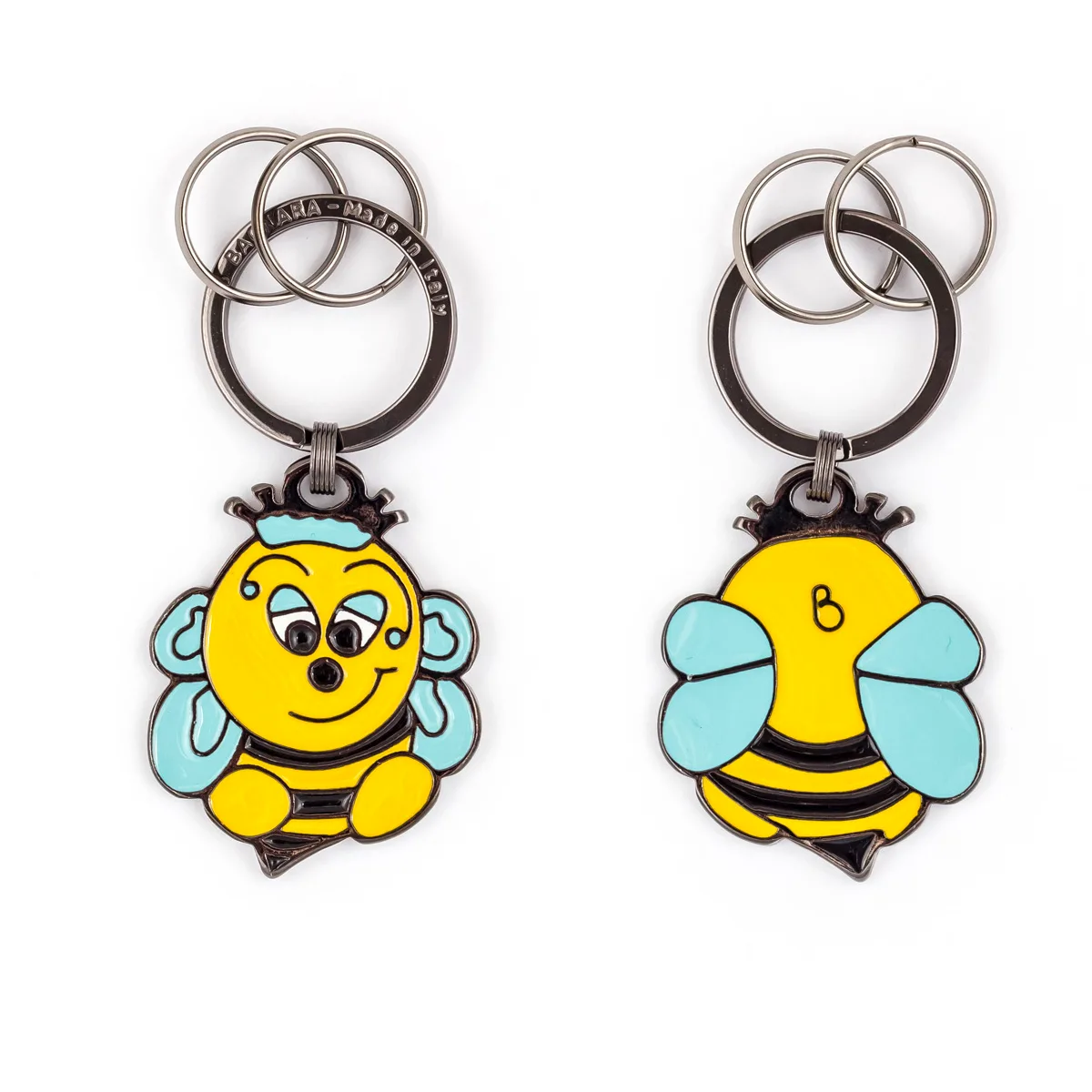 portachiavi-smaltato-brunito-ape-gialla